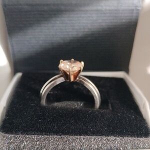 Sterling and Champaign Ring